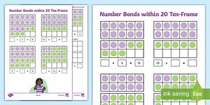 Number Bonds within 20 Ten-Frame Activity