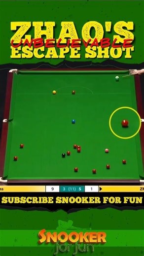 Zhao's unbelievable escape shot| #shorts #youtubeshorts #trending #snooker #ding #juddtrump #ronnie