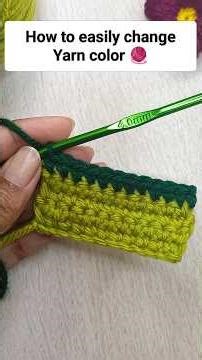 How to change yarn color in single crochet stitch 🧶 #crochet #crochetforbeginners