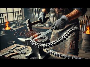 I Forged a Damascus Knife from a Car Chain | Knife Making Process