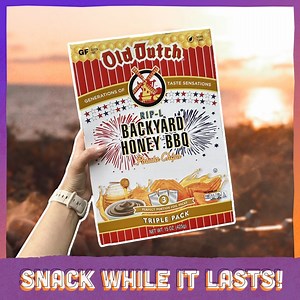 Summer’s fading, but there’s still time to snack like it’s golden hour! 👋 🌅 Get your Backyard Honey BBQ fix before it disappears into the sunset. Only available through Labor Day! | Old Dutch Foods