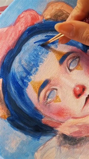 Clown painting process