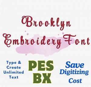 Brooklyn Script Stickschrift - ONE, PES Formate (Digitaler Download) - Etsy.de