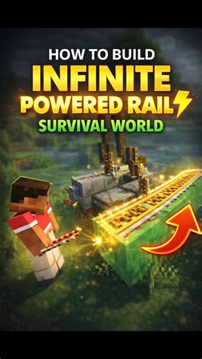 INFINITE POWERED RAIL in Minecraft ⚡😱 | Easy Survival Tutorial!