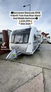 ⚫️⚪️Buccaneer Baracuda Silver Sided Twin Axle Rear Island Bed Middle Bathroom⚪️⚫️ The Buccaneer Barracuda is, quite simply, like nothing else! A sumptuous L-shaped lounge with dedicated entertainment centre and 32” TV take pride of place at the fore - and converts to a comfortable double bed at night. At the rear is a bright and spacious double bedroom, with an island bed. The Barracuda boasts a split-style bathroom configuration, which can be used as an en-suite or family bathroom. 💰£24,999💰 