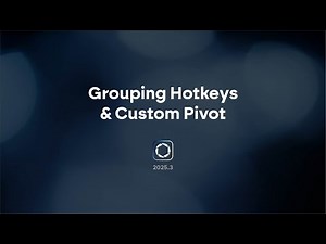 KeyShot Studio - Grouping Hotkeys And Custom Pivots