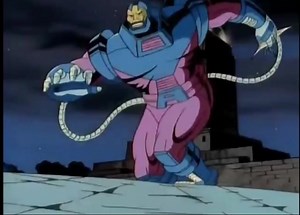 Ángel y luego Arcángel, cuyo nombre civil es Warren Kenneth Worthington III vs Apocalipsis. El Sólo lo está enfrentando porque tiene un punto débil, en la parte de atrás. Llegan los X Men y no pueden contra Apocalipsis. | Raf11tha05