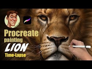 Procreate painting a lion time-lapse