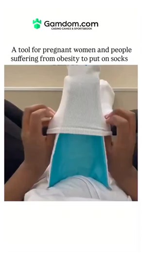 ENTERTAINER on Instagram: "- The video demonstrates a sock aid device: a semi-rigid plastic cradle holds the sock open for foot insertion, with attached straps pulled to slide it up, allowing users to avoid bending at the waist. - Captioned for pregnant women and obesity, the tool's broader applications include post-stroke rehabilitation, hip/knee replacements, and arthritis management, as noted in user replies and occupational therapy guidelines. - A 2005 study in the Journal of Tissue Viabilit