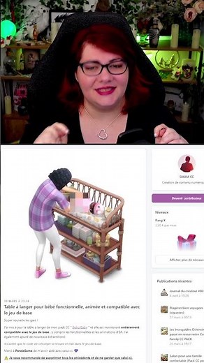 table à langer fonctionnelle avec le jeu de base sims 4 (cc /mod)