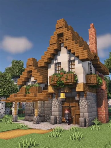 Rustic Minecraft house Tutorial! #minecraft #minecrafttiktok #minecraftbuilding