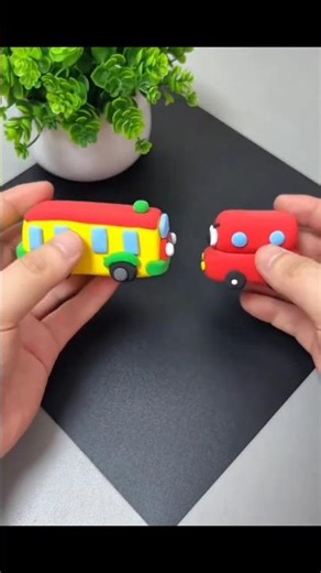 DIY - How to make "Bus"🚌 with Clay #diy #clay #shorts