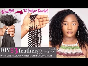 😱 SHE BROKE THE CODE AGAIN!!! DIY $3 FEATHER CROCHET with Straight Kanekalon hair!!!