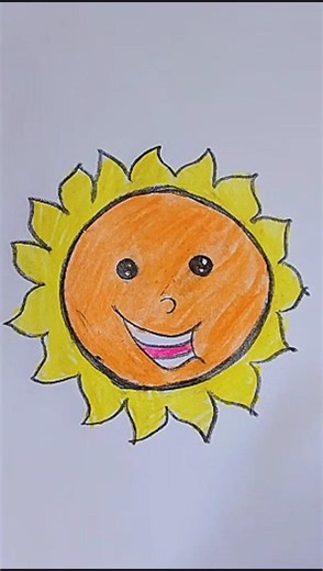 Cartoon Sun Drawing || Pencil Art || #shorts #ytstudio #trendingdrawing #viralshorts #easydrawing