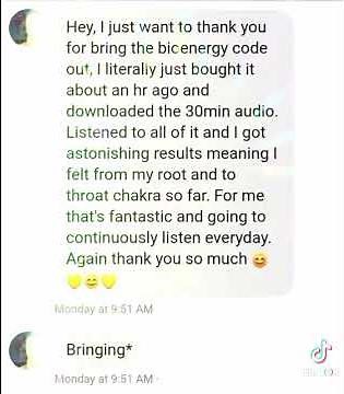 The #BioEnergy Code Manifestation Program Real User #Review Massive Results When You Listen #Daily👇🏻