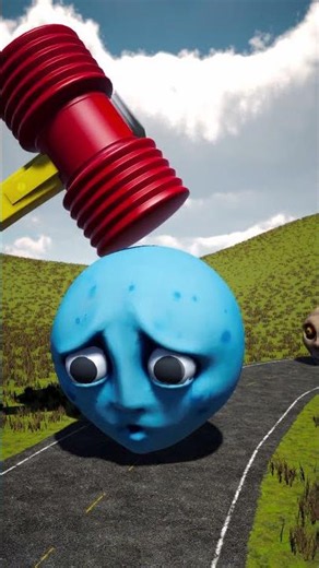 🚗 Big vs Small Moon Cars vs Giant Hammer 🔨#beamgdrive #roblox #3danimation #shorts #trending