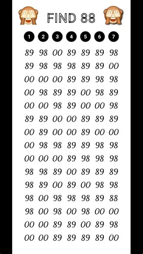 Challenge 🙈 Can You Find Hidden Number 88 in secs #puzzle #shorts #shortvideo #trending #tiktok
