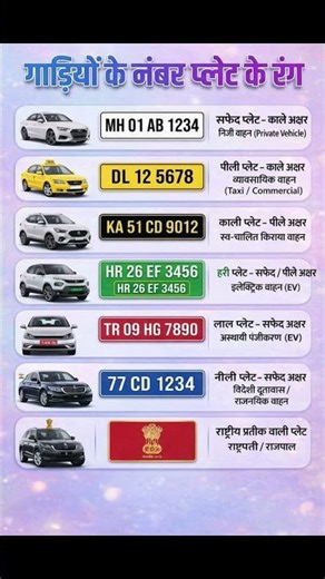 Do You Know What Every Number Plate Color Means? 🇮🇳 #shorts