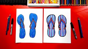 How To Draw Flip-Flop Sandals - Art For Kids Hub -