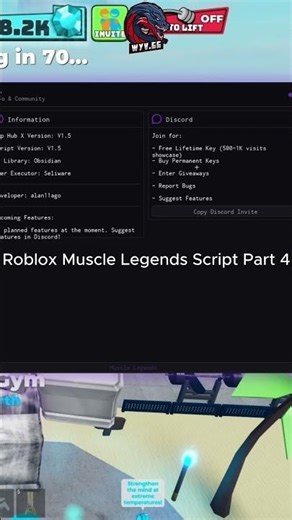 Roblox Muscle Legends Script Part 4 #roblox #robloxscript #robloxscripts #scripting #script #scripts