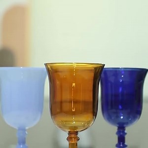 Colorful Vintage Glass Goblets | Retro Wine Glasses, Unique Colored Stemware, Elegant Water or Cocktail Cups - Etsy