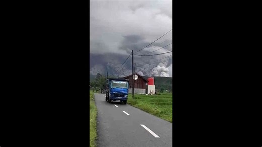Mount Semeru volcano spews ash cloud during eruption in Indonesia