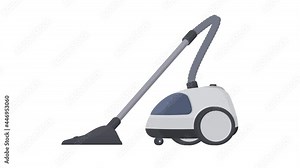 Vacuum cleaner. The animation to vacuum the alpha channel is enabled. Cartoon