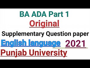 Ba Part 1 english supplementary past paper 2021|Punjab University| ba part 1 english past paper