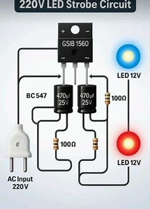 Simple 220V LED Strobe Circuit | QuickElectrical Trick!