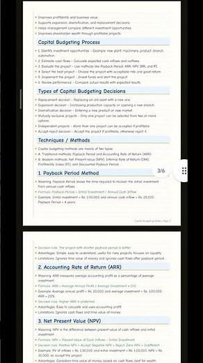 capital budgeting notes