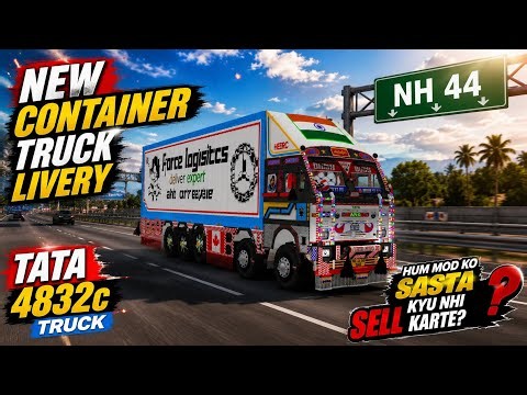 NEW LIVERY RELEASE!! 🎉 TATA 4832 CONTAINER MOD 🎊 HUMARE MODS PAID KYU HOTE❓ BUSSID 😎
