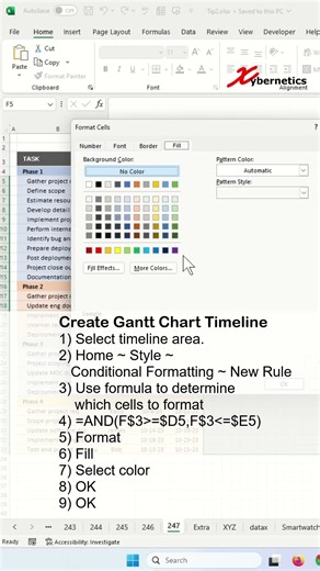 How do you make a bar on a Gantt chart? - Excel Tips and Tricks #shorts