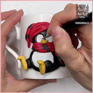 Creating the Cutest Penguin on a Mug ! 🐧🥹❄️ | Simple