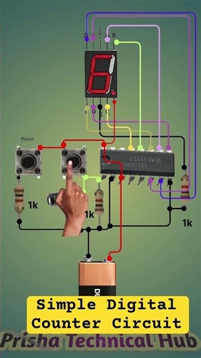Simple Digital Counter Circuit Using CD4026 -Push Button Counter #shorts #4026 #circuit #diy