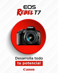 1.1K views · 14 reactions | ¿Quieres tener una nueva cámara? Aquí te decimos por qué elegir la Canon EOS Rebel T7, que además de ser práctica, gracias a su conectividad con tu smartphone podrás transferir tus creaciones de forma inmediata. Entra aquí y conoce más detalles  https://bit.ly/3hZi4Gx | Canon | Facebook