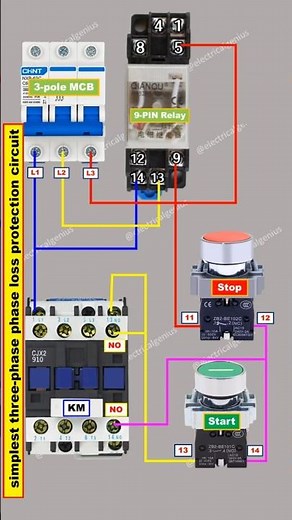 Phase Loss Protection Circuit Using Relay #shorts