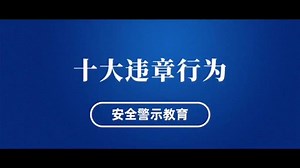 【视频】十大违章行为典型事故警示教育