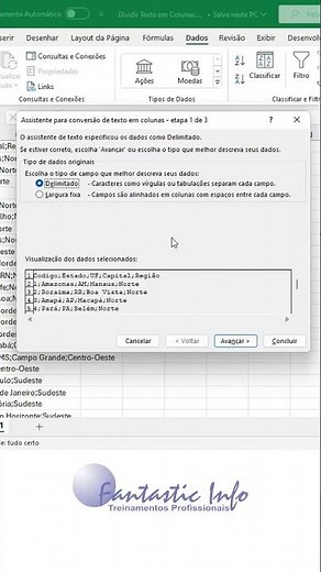 Dividir Texto em Colunas no Excel