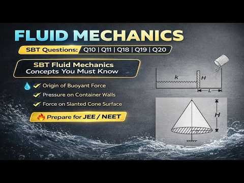 Fluid Mechanics SBT Questions | Concepts You Must Know for JEE & NEET #fluidmechanics #sbtsolutions