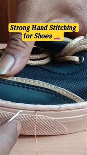 Strong Hand Stitching for Shoes 👟 | Durable Manual Shoe Repair #Shorts