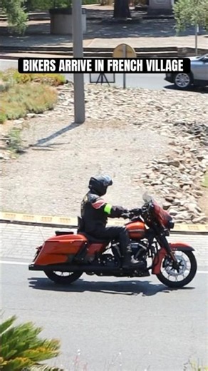 Harleys Ride into French Village