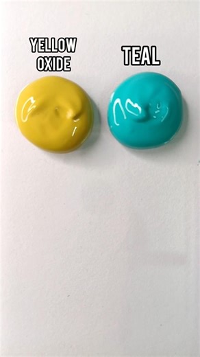 YELLOW OXIDE + TEAL =??? WHAT COLOUR || colour mixing #satisfying #colourmixing