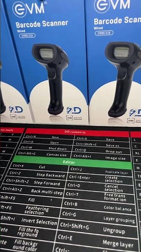 EVM EWBS-018 2D Wired Barcode Scanner 1D/2D QR Code Scanner USB & RS232 300 Scans/sec Plug & Play