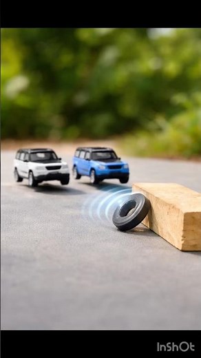 #viralvideo Magnet Powered Car Jump Experiment 😱 | Toy Car Magnetic Force Trick #short #video