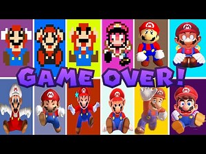 Evolution of Super Mario Dying Game Over Screens Super Mario Games (1985-2024)