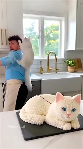 144K views · 1.1K reactions | Cutting a Cat Cake and Cat Freaked Out  #shorts #cat #cake #ai #prank #viral | Galaxy.ai | Facebook