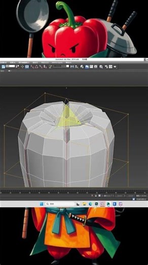 Teach you to model a chili warrior holding a frying pan with 3dmax Complete Tutorial
