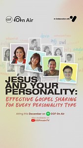 56K views · 1.3K reactions | Whether extrovert or introvert, God can use your personality's strengths to share the Greatest Gift to the people closest to your heart this Christmas. Want to know how? Find out more this December 8 on CCF On Air: https://go.ccf.org.ph/CCFOnAir. | Christ's Commission Fellowship | Facebook