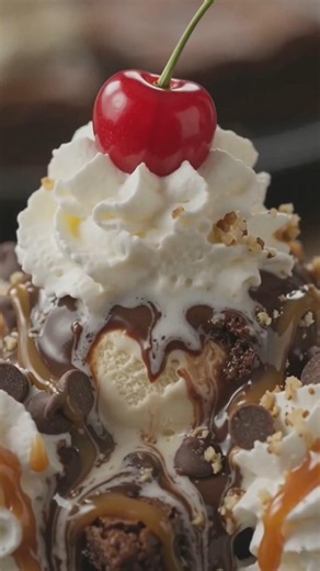 Ultimate Brownie Sundae Recipe 🍫🍦 | Gooey Chocolate Dessert Heaven #shorts