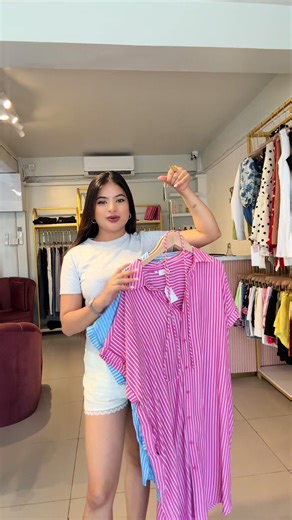 Shirt design dress! Fabric :Pure cotton. Available for plus size. #cotton#dress#shirt#design#cotton